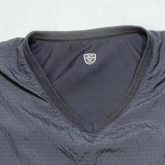 Nike Golf V-Neck Long Sleeve Pullover Reversible Windbreaker Men XXL Black Used - Picture 4 of 9